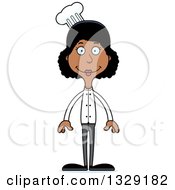 Clipart Of A Cartoon Happy Tall Skinny Black Woman Chef Royalty Free Vector Illustration by Cory Thoman