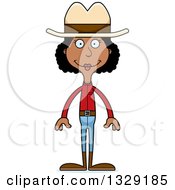 Poster, Art Print Of Cartoon Happy Tall Skinny Black Cowgirl Woman