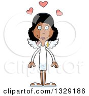 Clipart Of A Cartoon Happy Tall Skinny Black Woman Cupid Royalty Free Vector Illustration by Cory Thoman