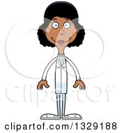 Poster, Art Print Of Cartoon Happy Tall Skinny Black Woman Doctor