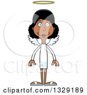 Poster, Art Print Of Cartoon Happy Tall Skinny Black Woman Angel