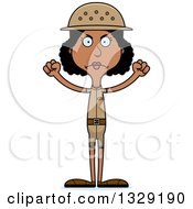 Poster, Art Print Of Cartoon Angry Tall Skinny Black Woman Zookeeper