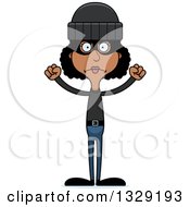 Poster, Art Print Of Cartoon Angry Tall Skinny Black Woman Robber