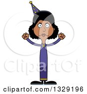 Poster, Art Print Of Cartoon Angry Tall Skinny Black Wizard Woman