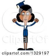 Poster, Art Print Of Cartoon Angry Tall Skinny Black Woman Professor