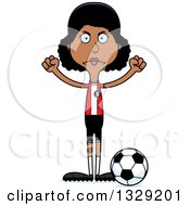 Poster, Art Print Of Cartoon Angry Tall Skinny Black Woman Soccer Player