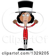 Clipart Of A Cartoon Angry Tall Skinny Black Woman Circus Ringmaster Royalty Free Vector Illustration by Cory Thoman