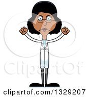 Poster, Art Print Of Cartoon Angry Tall Skinny Black Woman Scientist