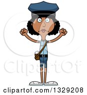 Clipart Of A Cartoon Angry Tall Skinny Black Mail Woman Royalty Free Vector Illustration by Cory Thoman