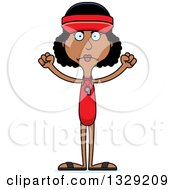 Clipart Of A Cartoon Angry Tall Skinny Black Woman Lifeguard Royalty Free Vector Illustration by Cory Thoman