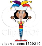 Poster, Art Print Of Cartoon Angry Tall Skinny Black Woman Jester