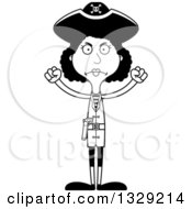 Poster, Art Print Of Cartoon Black And White Angry Tall Skinny Black Woman Pirate