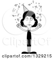 Poster, Art Print Of Cartoon Black And White Angry Tall Skinny Black Party Woman