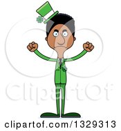 Cartoon Angry Tall Skinny Black Irish St Patricks Day Man