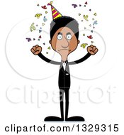 Poster, Art Print Of Cartoon Angry Tall Skinny Black Party Man