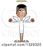 Cartoon Angry Tall Skinny Black Man Angel