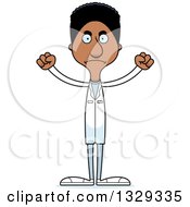 Clipart Of A Cartoon Angry Tall Skinny Black Man Doctor Royalty Free Vector Illustration by Cory Thoman