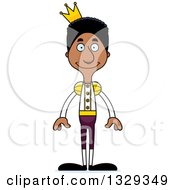Cartoon Happy Tall Skinny Black Man Prince