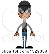 Cartoon Happy Tall Skinny Black Man Robber
