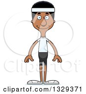 Clipart Of A Cartoon Happy Tall Skinny Black Fit Man Royalty Free Vector Illustration
