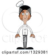 Clipart Of A Cartoon Happy Tall Skinny Black Man Chef Royalty Free Vector Illustration by Cory Thoman