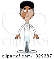 Poster, Art Print Of Cartoon Happy Tall Skinny Black Man Doctor