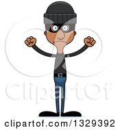 Clipart Of A Cartoon Angry Tall Skinny Black Man Robber Royalty Free Vector Illustration by Cory Thoman
