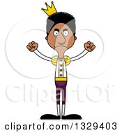 Clipart Of A Cartoon Angry Tall Skinny Black Man Prince Royalty Free Vector Illustration