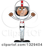 Clipart Of A Cartoon Angry Tall Skinny Black Man Race Car Driver Royalty Free Vector Illustration by Cory Thoman