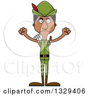 Poster, Art Print Of Cartoon Angry Tall Skinny Black Robin Hood Man