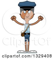 Clipart Of A Cartoon Angry Tall Skinny Black Mail Man Royalty Free Vector Illustration by Cory Thoman
