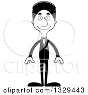 Poster, Art Print Of Cartoon Black And White Happy Tall Skinny Black Man Groom