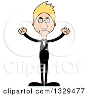 Clipart Of A Cartoon Angry Tall Skinny White Man Wedding Groom Royalty Free Vector Illustration by Cory Thoman