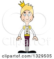Cartoon Happy Tall Skinny White Man Prince
