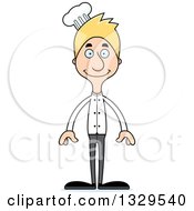 Poster, Art Print Of Cartoon Happy Tall Skinny White Chef Man