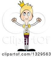 Clipart Of A Cartoon Angry Tall Skinny White Man Prince Royalty Free Vector Illustration
