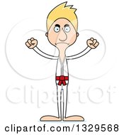 Poster, Art Print Of Cartoon Angry Tall Skinny White Karate Man