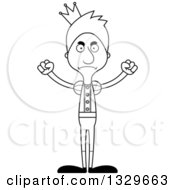 Poster, Art Print Of Cartoon Black And White Angry Tall Skinny White Man Prince
