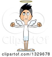Cartoon Angry Tall Skinny Hispanic Man Angel