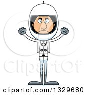 Cartoon Angry Tall Skinny Hispanic Man Astronaut