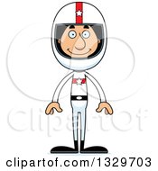 Clipart Of A Cartoon Happy Tall Skinny Hispanic Race Car Driver Man Royalty Free Vector Illustration