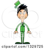 Poster, Art Print Of Cartoon Happy Tall Skinny Hispanic Irish St Patricks Day Man