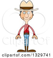 Poster, Art Print Of Cartoon Happy Tall Skinny Hispanic Cowboy Man
