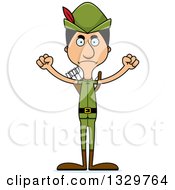 Poster, Art Print Of Cartoon Angry Tall Skinny Hispanic Robin Hood Man