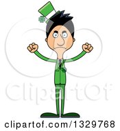 Poster, Art Print Of Cartoon Angry Tall Skinny Hispanic Irish St Patricks Day Man