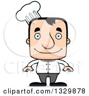 Cartoon Happy Block Headed White Man Chef