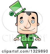 Cartoon Happy Block Headed White Irish St Patricks Day Man