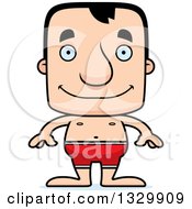 Clipart Of A Cartoon Happy Block Headed White Man Swimmer Royalty Free Vector Illustration by Cory Thoman