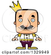 Poster, Art Print Of Cartoon Happy Block Headed Hispanic Prince Man With A Mustache