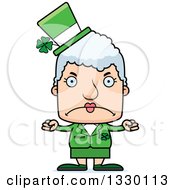Poster, Art Print Of Cartoon Mad Block Headed White Irish St Patricks Day Senior Woman